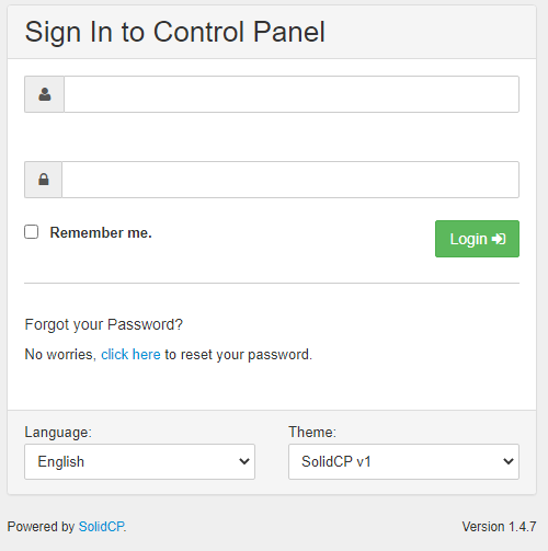 shockbyte control panel login